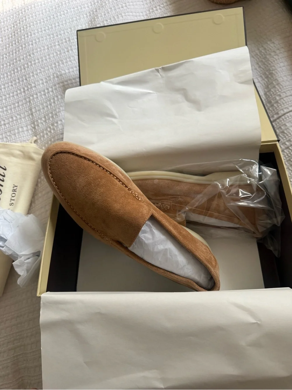Men's Suede Slip-On Loafers in Tan Miramonti